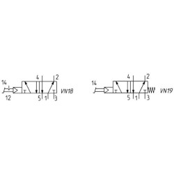Kojinis vožtuvas 5/2 eigų 354N925