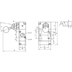 Svirtinis vožtuvas 3/2 rankų 1/4" MAL32B14
