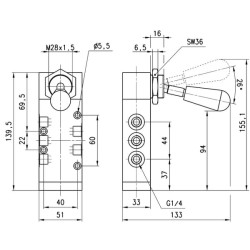 Vožtuvas, 5/2" rankenėlė 454905