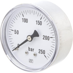Slėgio matuoklis Ø63 0–250 bar 1/4 colio galinis MA63250B04SS
