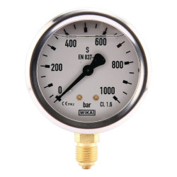 Manometras Ø63 0–1000 bar 1/4 colio apačia MA631000L04PLGF