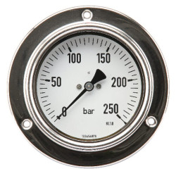 Slėgio matuoklis Ø100 0–250 bar 1/2 colio, montuojamas ant skydelio MA100250P08SSGF