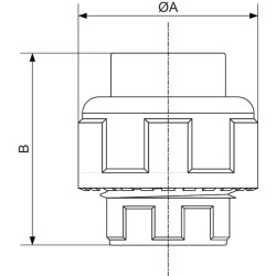 „Prevost“ jungtis, 3 vnt., 40 mm, išorinė/vidinė sriegis, PVR3UN40