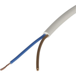 Kabelis 2x0,8mm², baltas, PVC, metrui, Helukabel H05VVF2X075WH