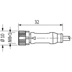 Jutiklio prailginimo kabelis, 4 psl., 5 m, 88011MSUD2110500