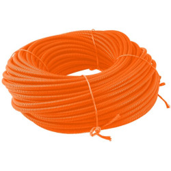 Apsauginis vamzdis 22 mm 100 m lankstus gofruotas, uždaras, oranžinis FTORC22100