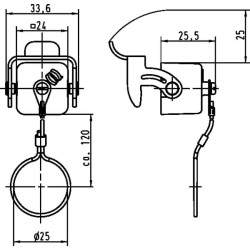 Dangtelis 3A M įdėklui, metalinis 09200035422