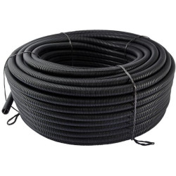 Apsauginis vamzdis 13 mm 100 m, lankstus, gofruotas, atviras, juodas FTBL13100