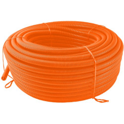 Apsauginis vamzdis 13 mm 100 m lankstus gofruotas, atviras, oranžinis FTOR13100