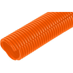 Apsauginis vamzdis 22 mm 25 m lankstus gofruotas, atviras, oranžinis FTOR22025