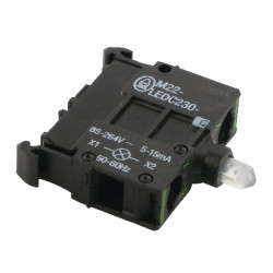 Žalias LED elementas 85-265V cokolis M22LEDC230G