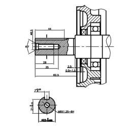 Variklis, horizontalus, 11 AG, ​​25x60, Loncin G390FA