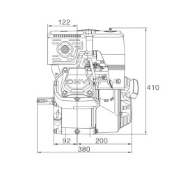 Variklis, horizontalus, 8 AG, 25x60, Loncin G270FA