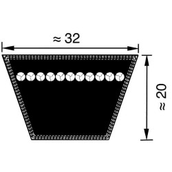 V formos diržas D98 32x2500 Optibelt VB322500