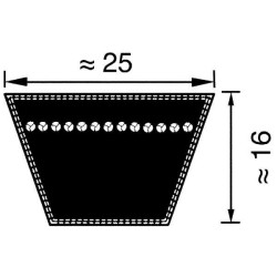 V formos diržas 25x4000 Optibelt VB254000