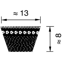 V formos diržas AX32 13x843mm AX13843
