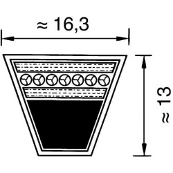 V formos diržas SPB 17x2000 „Red-power Optibelt SPB2000RP“