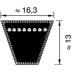 V formos diržas SPB 17x2430 Optibelt SPB2430