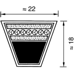 V formos diržas SPC 22x2000 „Red-power Optibelt SPC2000RP“