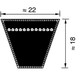 V formos diržas SPC 22x3550 Optibelt SPC3550
