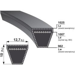 V formos diržas SPA 13x1007 Optibelt SPA1007
