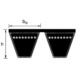 Dviejų briaunų galios diržas 9x600 Optibelt KB23V600