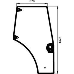 Case - IH JX95 Maxxima 87620223KR Dešiniųjų durų stiklas