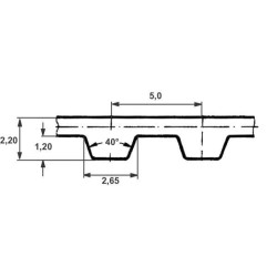 Paskirstymo diržas T5 54 dantų 270x10mm Optibelt T527010