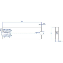 Atsparus peilis 260x80x20 WCB00677