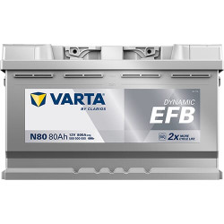 Akumuliatorius 12V 80Ah 800A N80 VARTA Dynamic EFB 580500080