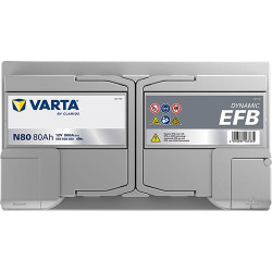 Akumuliatorius 12V 80Ah 800A N80 VARTA Dynamic EFB 580500080