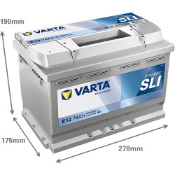 Akumuliatorius 12V 74Ah 680A E12 VARTA Dynamic SLI 574013068