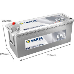 Akumuliatorius 12V 190Ah 1050A B90 ​​VARTA Dynamic EFB 690500105