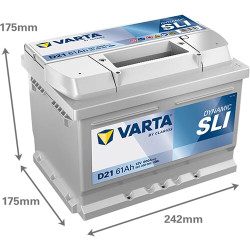 Akumuliatorius 12V 61Ah 600A D21 VARTA Dynamic SLI 561400060