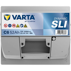 Akumuliatorius 12V 52Ah 520A C6 VARTA Dynamic SLI 552401052