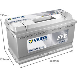 Akumuliatorius 12V 95Ah 850A N95 VARTA Dynamic EFB 595500085