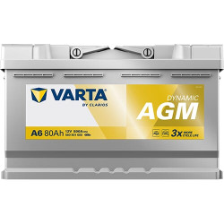 Akumuliatorius 12V 80Ah 800A A6 VARTA Dynamic AGM 580901080