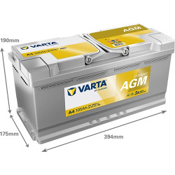Akumuliatorius 12V 105Ah 950A A4 VARTA Dynamic AGM 605901095