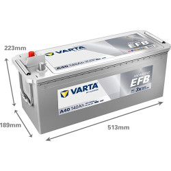 Akumuliatorius 12V 140Ah 800A A40 VARTA Dynamic EFB 640500080