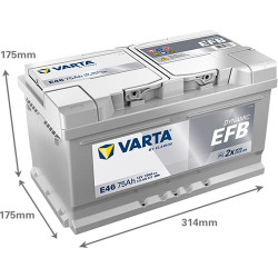 Akumuliatorius 12V 75Ah 730A E46 VARTA Dynamic EFB 575500073