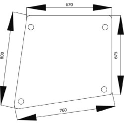 Case - IH 740 1332485C1N Durų stiklo viršus