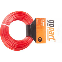 Žoliapjovės valas Ø 2,4 mm, 15 m, kvadratinis, raudonas, gopart NL2415SGPG