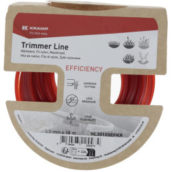Žoliapjovės valas Ø3mm 15m, kvadratinis, raudonas, Kramp Efficiency NL3015SEFKR