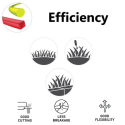 Žoliapjovės valas Ø3mm 15m, kvadratinis, raudonas, Kramp Efficiency NL3015SEFKR