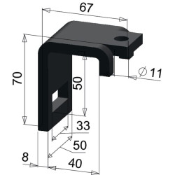Dantų spaustukas 32x10mm rėmui 40x40mm CP10706000