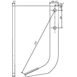 Vagotuvo dantukai, kietmetalio, 40 x 10 mm, ilgis 335 mm RRT1874
