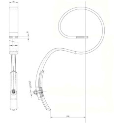 Kultivatoriaus noragas 45x10x520 mm su smaigaliu tinka Agrilla Väderstad 201470N