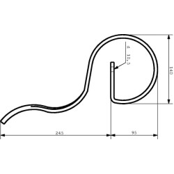 Spyruoklinis dantis 25x8x340mm be noragėlių, tinka Rau Kverneland RG00007748