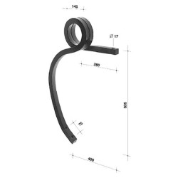 Pigtail dantis 35x35x635 kairysis CP356351