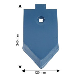 Kultivatoriaus kaltelis 230x120x10mm, plokščias, 1 skylė, tinka Lemken 51403374388
